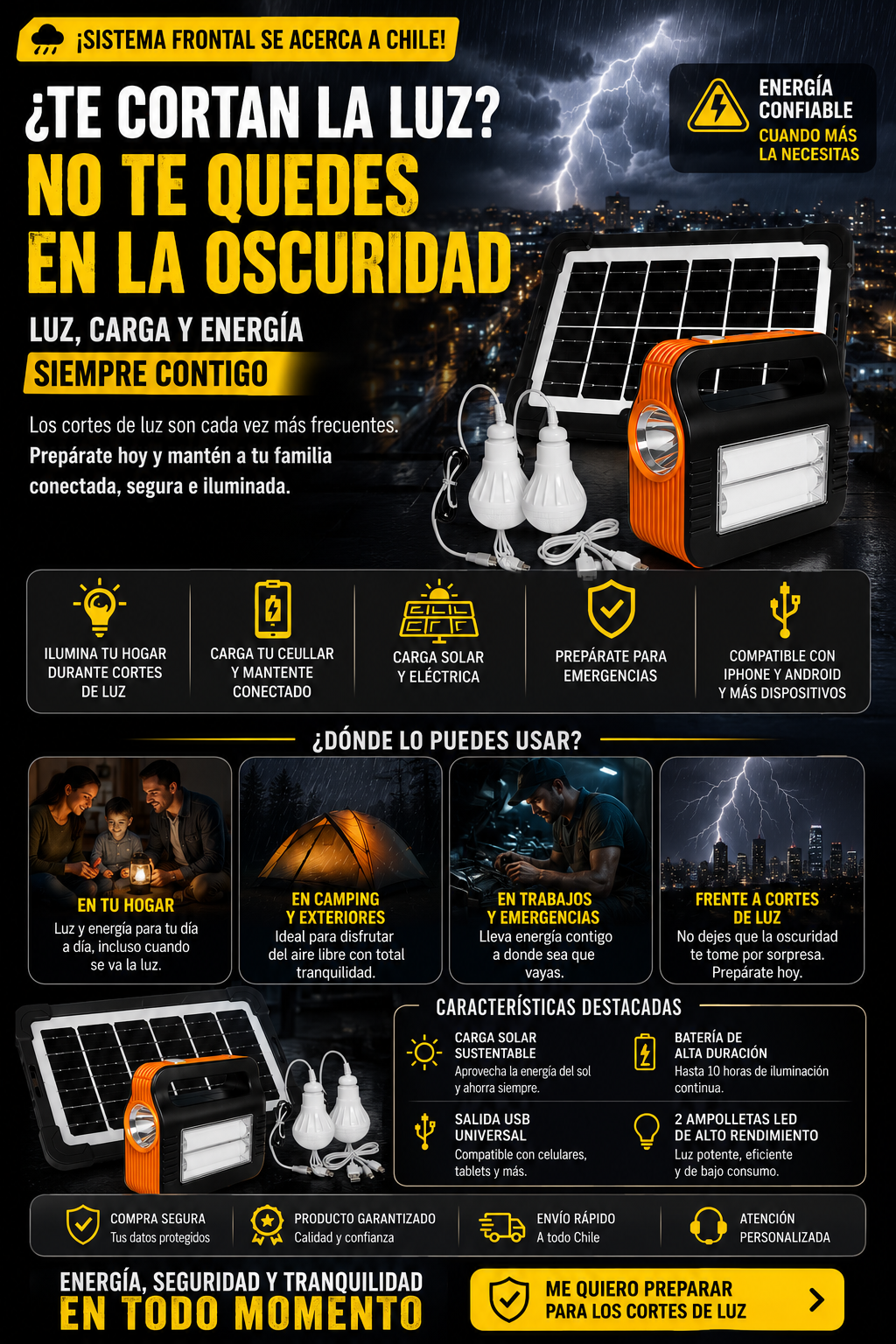 Kit Estación de Carga con 2 Ampolletas